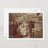 Geisha wird in einem Wurf (sepia-Foto) mitgeführt Postkarte (Vorne/Hinten)