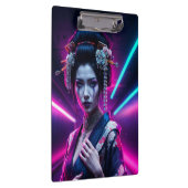 Geisha with Neon Background - Fridge Magnet Art Klemmbrett (Rechts)