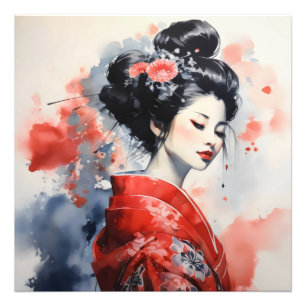 Geisha Woman Japan Fotodruck