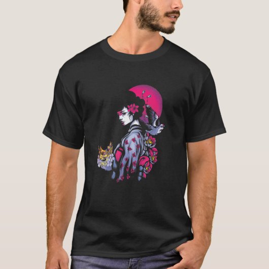 Geisha Yandere Harajuku Aesthetic Oni Girls' T-Shirt (Vorderseite)