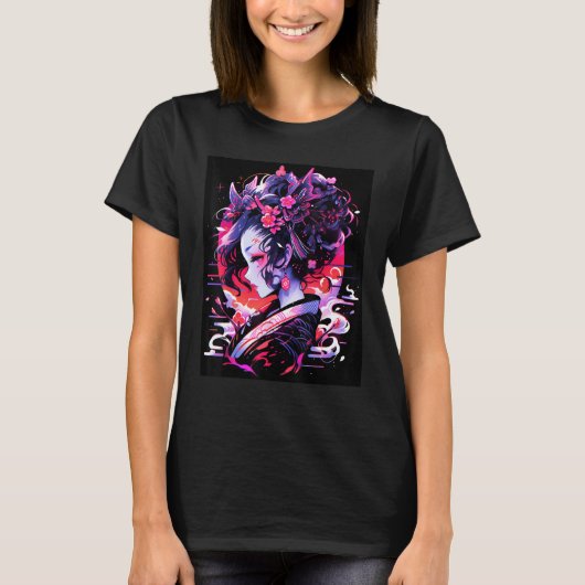 Geishas Charme des japanischen Kulturdesigns T-Shirt (Vorderseite)