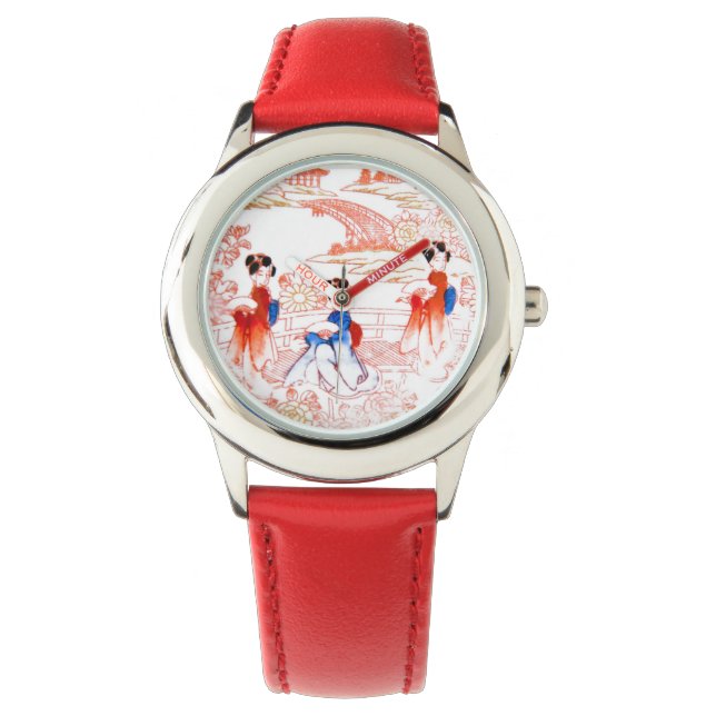 Geishas im Garten Armbanduhr (Vorderseite)