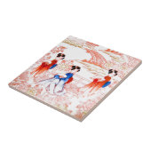 Geishas im Garten Fliese (Seite)