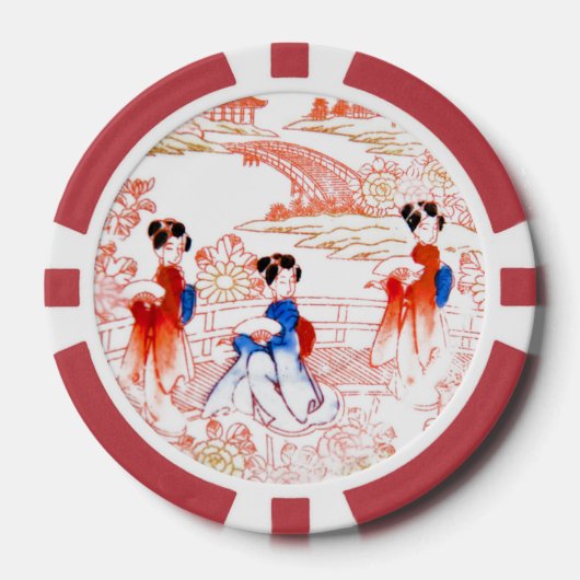 Geishas im Garten Pokerchips (Vorderseite)