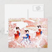 Geishas im Garten Postkarte (Vorne/Hinten)