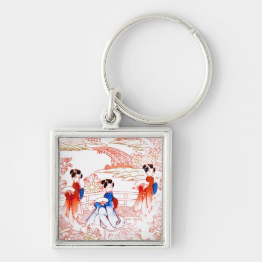Geishas im Garten Schlüsselanhänger (Vorne)