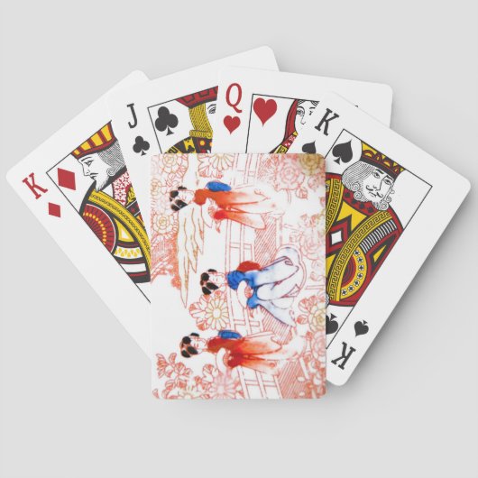 Geishas im Garten Spielkarten (Rückseite)