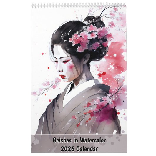 Geishas in Aquarell – 2026 Kalender (Titelbild)