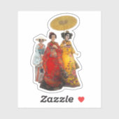 Geishas in Kimonos Aufkleber (Blatt)