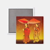 Geishas parasoles magnet (Vorderseite/Rückseite)