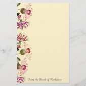 Geißblatt-Blumen-botanisches mit Blumenbriefpapier Briefpapier (Vorderseite)