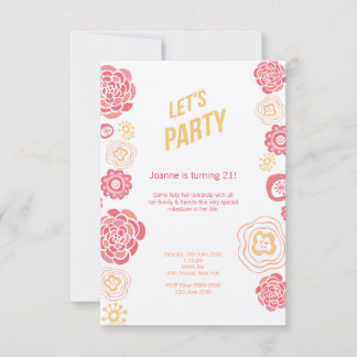 Geißblatt-Blumen-Sommer-21. Geburtstag laden ein Einladung