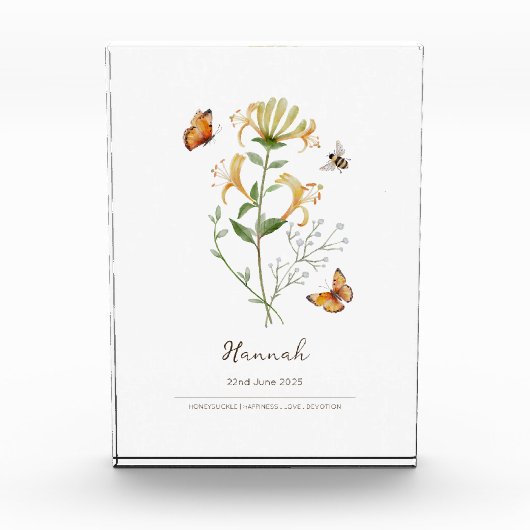 Geißblatt-Geburtsmonatsblume Fotoblock (Vorderseite)