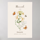 Geißblatt-Geburtsmonatsblumenposter Poster (Vorne)