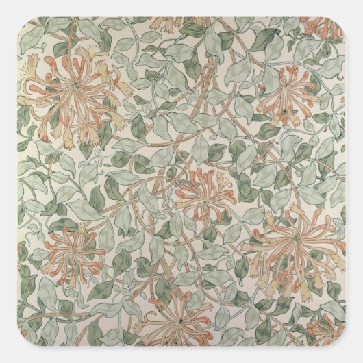 "Geißblatt II" Entwurf Quadratischer Aufkleber (Vorderseite)