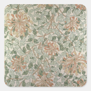 "Geißblatt II" Entwurf Quadratischer Aufkleber