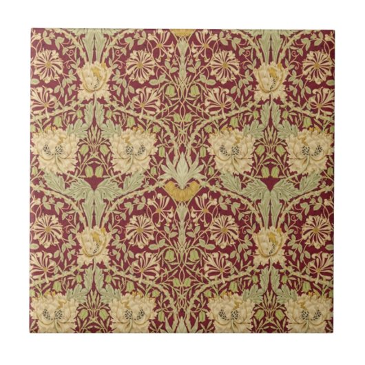 Geißblatt und Tulpe 1876 durch William Morris Fliese (Vorderseite)