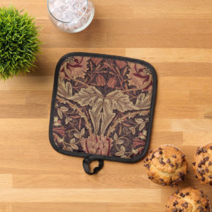 Geißblatt von William Morris, Gartenblumen Kunst Topflappen