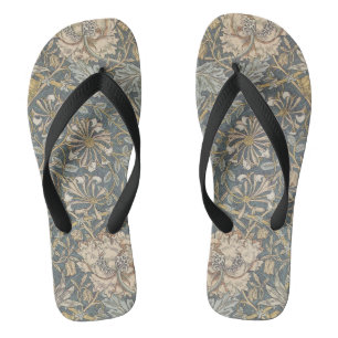Geißblatt von William Morris, Vintage Blumen Kunst Badesandalen