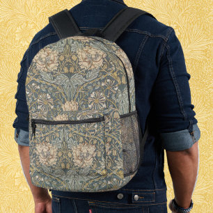 Geißblatt von William Morris, Vintage Blumen Kunst Bedruckter Rucksack
