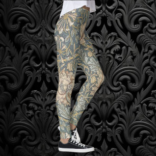 Geißblatt von William Morris, Vintage Blumen Kunst Leggings
