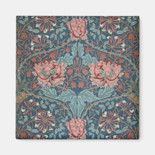Geißblatt von William Morris, Vintage Blumen Kunst Magnet