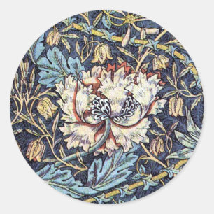 Geißblattblüten William Morris Runder Aufkleber