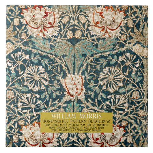 Geißblattmuster - Design von William Morris Fliese (Vorderseite)