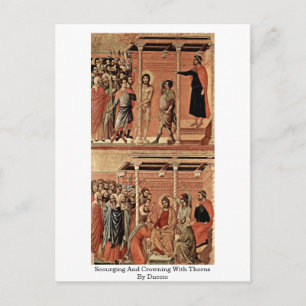 Geißeln und Kronen von Duccio Postkarte
