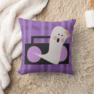Geist 80er 90er Lila Kariert Halloween Wurfkissen Kissen