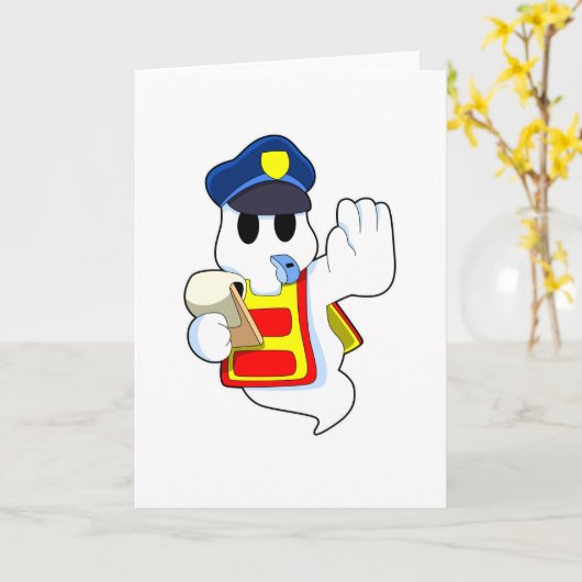 Geist als Polizeibeamter mit Pfeifen Karte (Gelbe Blume)