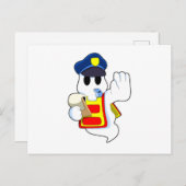 Geist als Polizeibeamter mit Pfeifen Postkarte (Vorne/Hinten)
