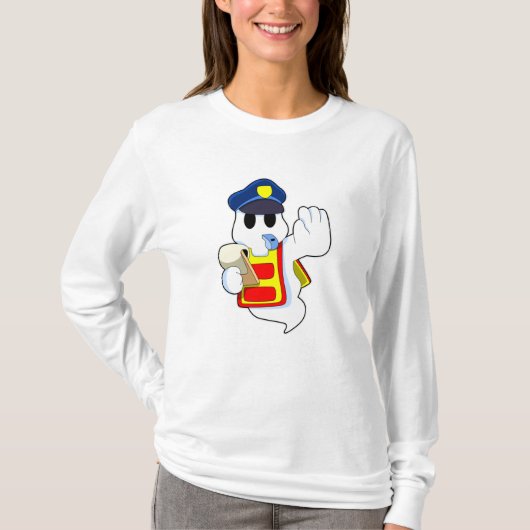 Geist als Polizeibeamter mit Pfeifen T-Shirt (Vorderseite)