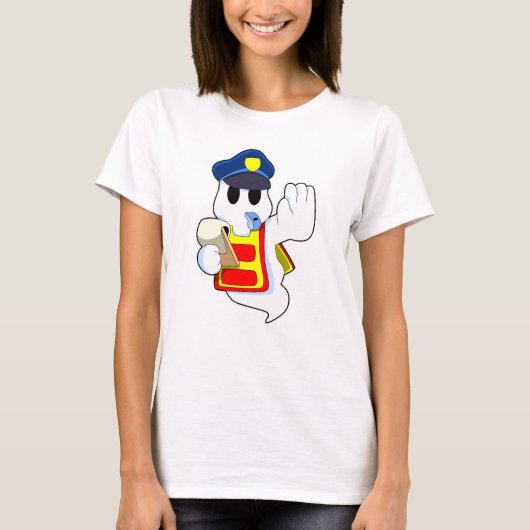 Geist als Polizeibeamter mit Pfeifen T-Shirt (Vorderseite)