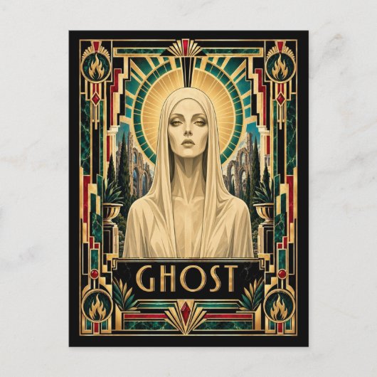 Geist, Art Deco Mythisch Postkarte (Vorderseite)
