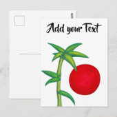Geist Asiens Bambus und Sonnensymbol Postkarte (Vorne/Hinten)