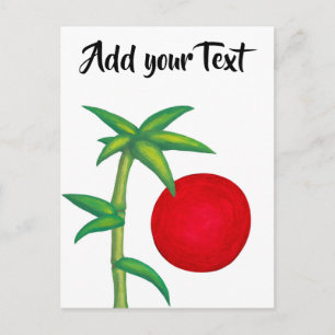 Geist Asiens Bambus und Sonnensymbol Postkarte