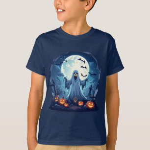 Geist auf einem Friedhof bei Vollmond T-Shirt