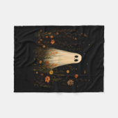 Geist auf einer Blumenwiese Halloween Herbst Desig Fleecedecke (Vorderseite (Horizontal))