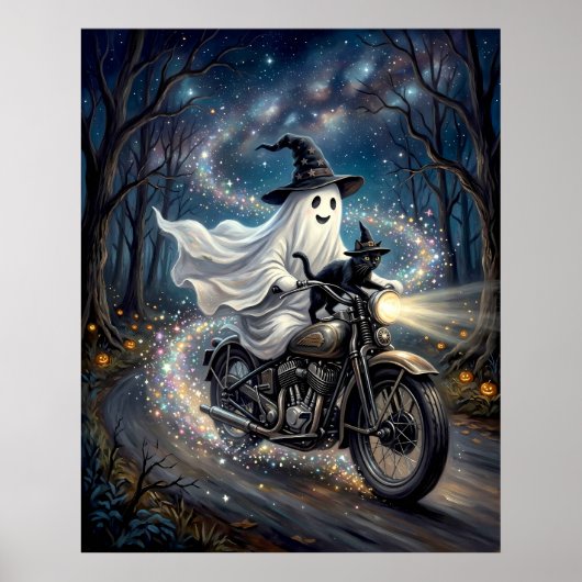 Geist auf Motorrad Poster (Vorne)