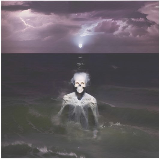 Geist auf See - Ölgemälde Aufkleber (Vorderseite)