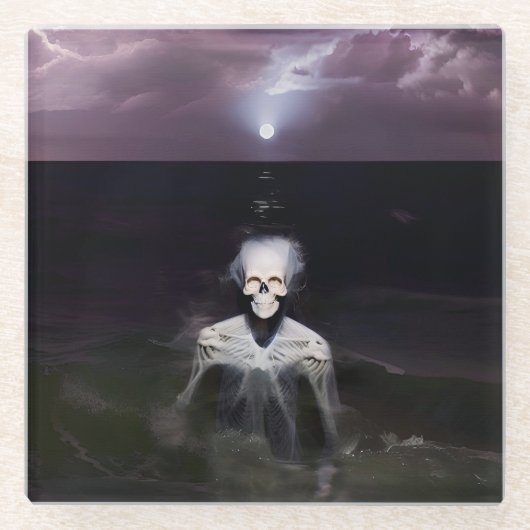 Geist auf See - Ölgemälde Glasuntersetzer (Vorderseite)