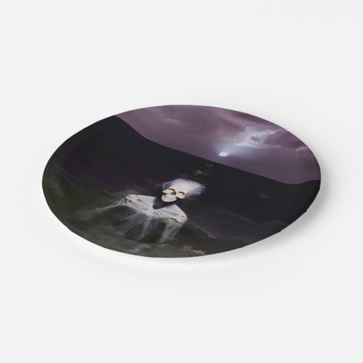 Geist auf See - Ölgemälde Pappteller (Schrägansicht)