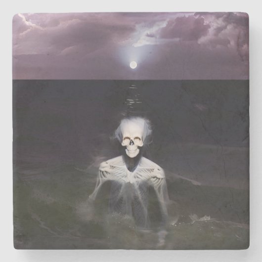 Geist auf See - Ölgemälde Steinuntersetzer (Vorderseite)