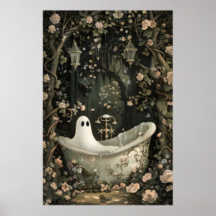 Geist-Badewanne-Porträt-Druck, Dark Academia Poster