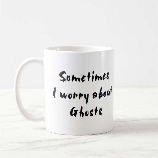 Geist besorgt über kaffeetasse (Links)