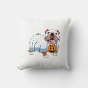 Geist Bulldogge Halloween Hund Kissen