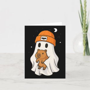 Geist Capybara Halloween-Tierliebhaber Beanie-Mütz Karte