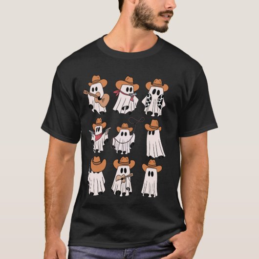 Geist Cowboy Western Gruselige Saison Streich oder T-Shirt (Vorderseite)