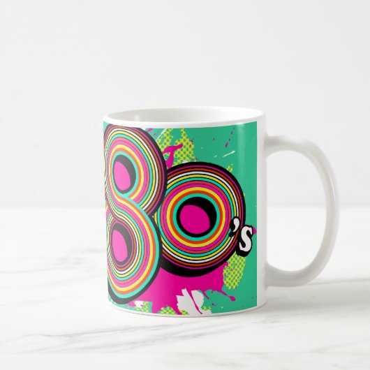 "Geist der 80er" Mädchen rosa Minze Retro Tasse (Rechts)